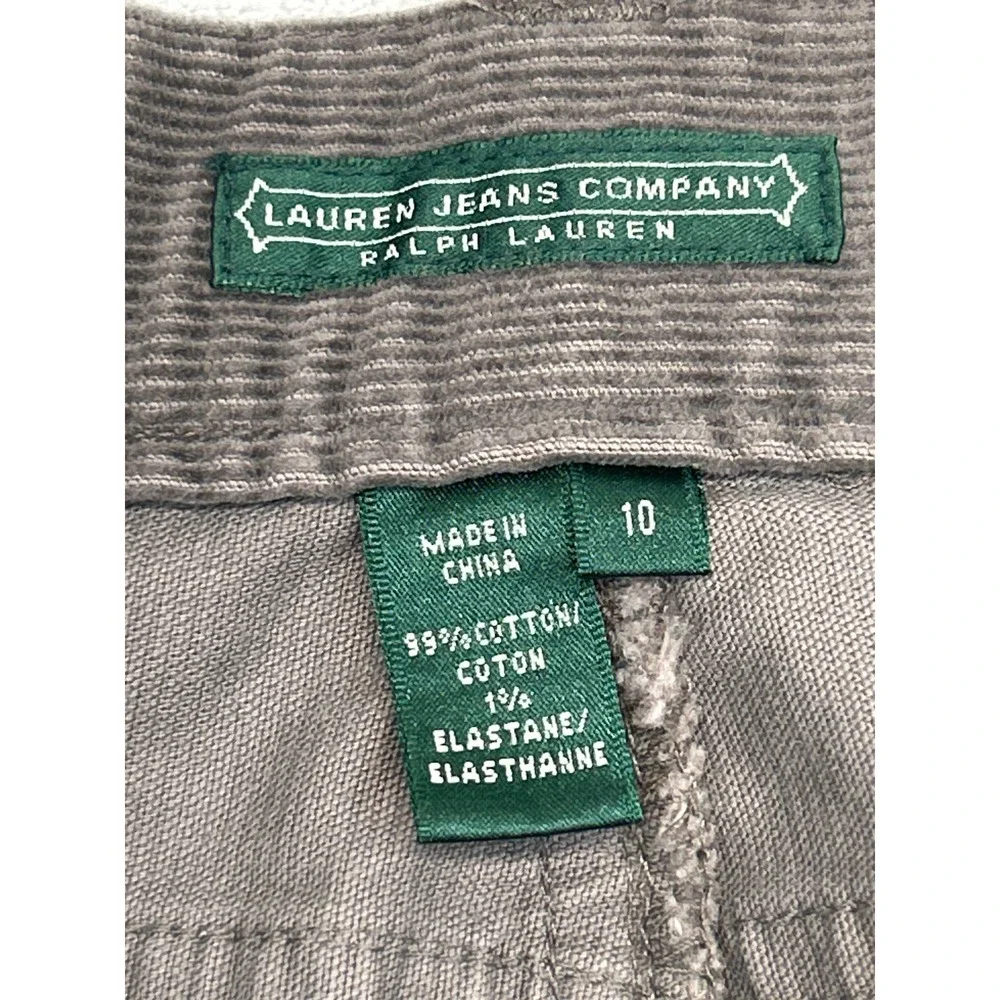 Lauren Ralph Lauren Corduroy Pants Womens 10 Ballard Gray Straight Leg NWT